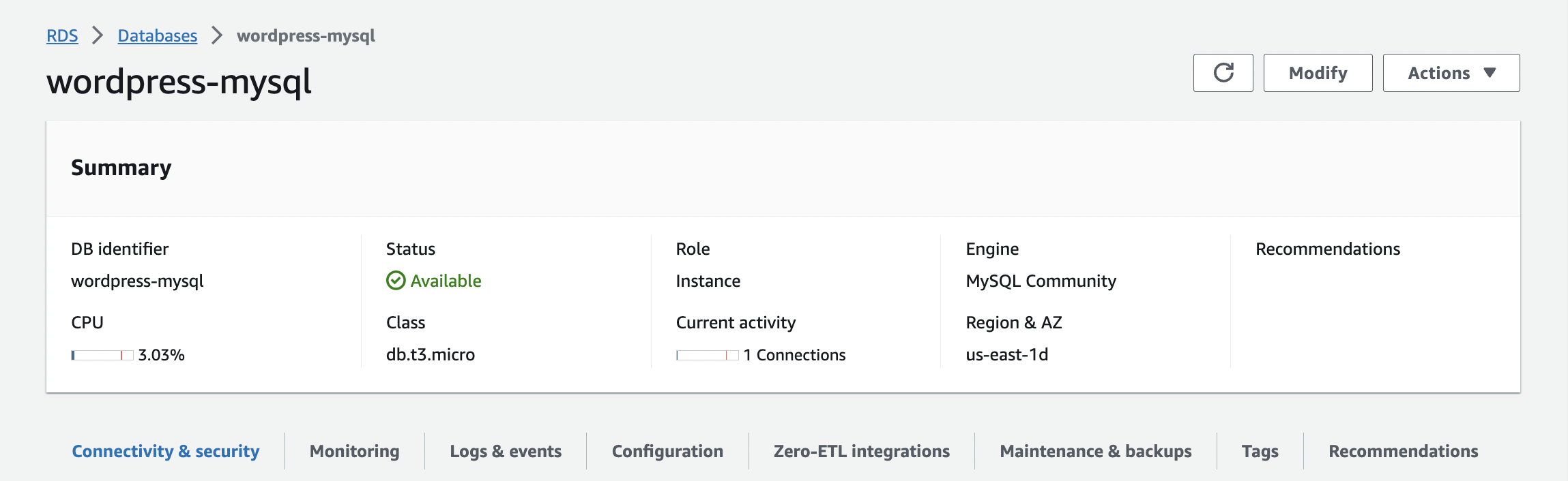 aws rds instance